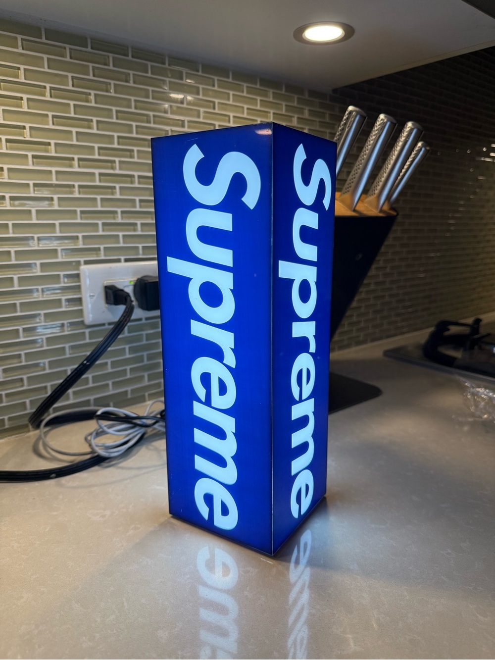 Supreme Blue LED Box Logo Lamp